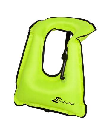 OMOUBOI Inflatable Snorkel Vest for Adults Women Men, Snorkeling Jackets Vests with Crotch Strap for Snorkeling Swimming Paddling Boating Water Sports Beginner Adults-Only 88-180 lbs Green