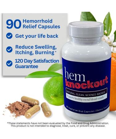 Hemorrhoid Relief Capsules | Ease Symptoms & Support Vein Health | Made in USA | 90 Capsules - Buy Online on GoSupps.com