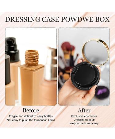 Portable Cushion Foundation Box with Refillable Powder Puff - 2 Piece Set for Women Travel - Black - 0.5 oz - Buy Online on GoSupps.com