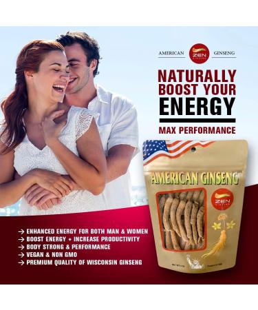 American Wisconsin Ginseng Small Long Root 4oz Bag - Immunity, Stamina, and Energy Booster for Men and Women - Buy Online on GoSupps.com