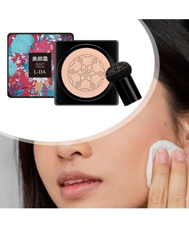 Milageto Mushroom Head Air Cushion BB Cream Brighten Even Skin Moisturizing Easy to Apply Liquid Foundation Face Makeup Foundation White - Buy Online on GoSupps.com