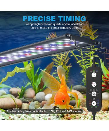 SEAOURA 24/7 Mode LED Aquarium Light | Full Spectrum Fish Tank Light with Timer & Auto On/Off | 42W for 48-54 inch Tank | 7 Colors, Adjustable Brightness, 3 Modes | Freshwater Plant Growth - Buy Online on GoSupps.com