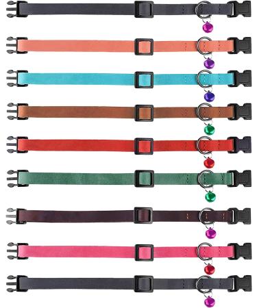 Murom Breakaway Leather Cat Collar with Bell | Adjustable and Soft Kitten Collar in Pink, Brown, Blue, Green, Red - Buy Online on GoSupps.com