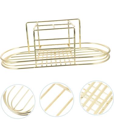 Alipis 3 STK Toothbrush Dispenser & Holder - Stylish Bathroom Storage for Electric Toothbrushes - Wall-Mounted Toothpaste Organizer - Gold Iron Wave Design (28x11.5x9cm) - Buy Online on GoSupps.com