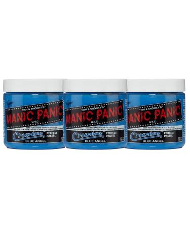 Manic Panic Blue Angel Pastel Classic Creme Vegan Cruethy Free Semi Permanent Hair Dye 3 x 118ml Blue Angel Pastel 118 ml (3 Series Pack)
