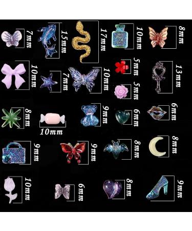 3D Butterfly Nail Charms Set - 1400pcs Y2K Nail Accessories for Acrylic Nails | Rhinestones, Multi-Shape, Luxury Kawaii Nail Art Supplies - Buy Online on GoSupps.com