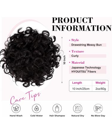 REECHO Large Curly Wave Fake Bun Hairpiece for Women - Black Brown Updo Extension - Buy Online on GoSupps.com