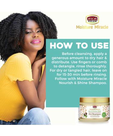African Pride Moisture Miracle Shampoo and Conditioner Set for Natural Coils & Curls 12 oz - Honey, Coconut Oil, Aloe & Coconut Water Infused - Buy Online on GoSupps.com
