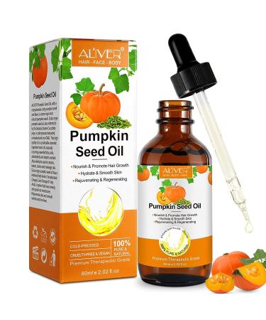 Pumpkin seed oil for hair growth anti-aging folds massage oil moisture cream for face and body eyelash serum not greasy for men and women 2.02 ounces