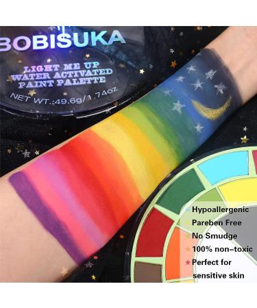BOBISUKA Face Body Paint Palette - 25 Colors Water Activated Painting Kit for Halloween Party & Cosplay Makeup - Buy Online on GoSupps.com