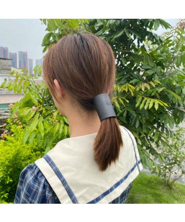 Black Leather Hair Ties for Thick, Heavy, or Curly Hair - Hair Wrap, Cuff, and Ponytail Holder - Buy Online on GoSupps.com