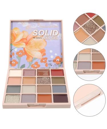 PATKAW 1 Box Solid Gel Nail Polish Cream 16 Color Gel Polish Palette Manicure Glue Gels Nail Polish Gel Palette for False Nails Art Accessories - Buy Online on GoSupps.com