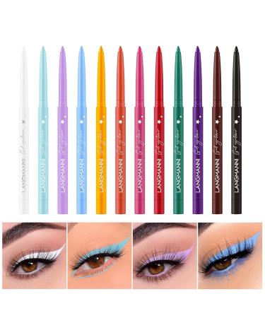 12 Colors Waterproof Eyeliner Set - Matte Eyebrow Pencil Eyeshadow Pen & Lipstick | Durable & Colorful Makeup - Buy Online on GoSupps.com