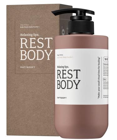 DUFT&DOFT Relaxing Spa Body Wash Soft Baby Powder Scented -Moisturizing & Calming Body Wash for Dry Dull and Tired Skin Mild Formula for All Family 17.6 fl.oz.