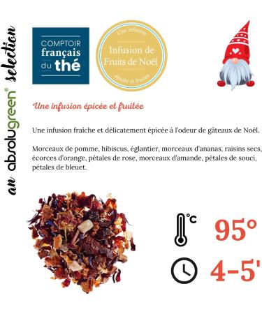  absolugreen Christmas Fruit Infusion - French Tea Counter - Spicy & Fruity Infusion - Christmas Infusion - Maison Fran aise - Bulk Infusi - Buy Online on GoSupps.com