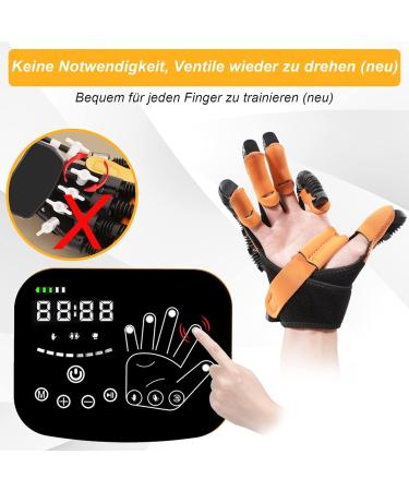 Emfocu Updated Hand Function Rehabilitation Robot Gloves - Hand Therapy Glove for Finger Rehabilitation & Stroke Recovery - Right Hand (Orange) - Buy Online on GoSupps.com