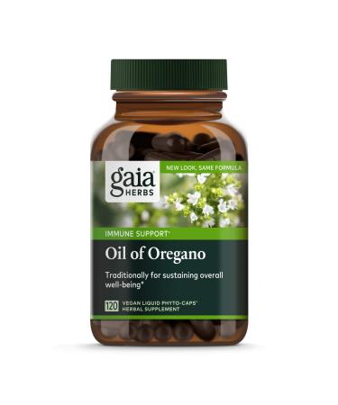 Gaia Herbs Oil of Oregano - Immune and Antioxidant Support Supplement to Help Sustain Overall Well-Being - with Oregano Oil, Carvacrol, and Thymol - 120 Vegan Liquid Phyto-Capsules (60-Day Supply) 120 Count (Pack of 1) Standard Packaging