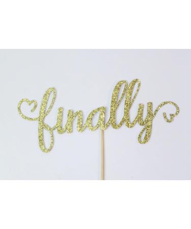 zxyxka Gold Glitter Finally Cake Topper - Wedding Anniversary Cake Decoration Engagement Decoration Future Mr and Mrs Cute Bridal Shower/Bachelorette Party Supplies - Buy Online on GoSupps.com