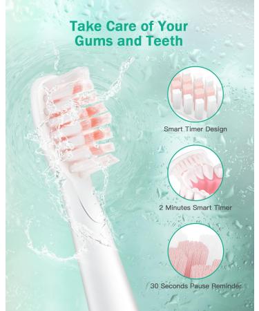 Initio Sonic Electric Toothbrush for Adults Duo - 5 Modes, Smart Timer, 10 Brush Heads, 2 Travel Cases - Rechargeable Whitening Toothbrush (Black+Pink) - Buy Online on GoSupps.com