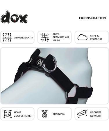 DDOXX Air Mesh Step-In Dog Harness - Adjustable Black Puppy Harness for All Sizes (S 2.0 x 45-63 cm) - International Shipping Available - Buy Online on GoSupps.com