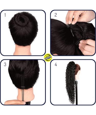 JACY Ponytail Extension Curly Hair 70 cm with Drawstring Hair Extensions Heat Resistant Easy to Apply (Dark Brown) - Buy Online on GoSupps.com