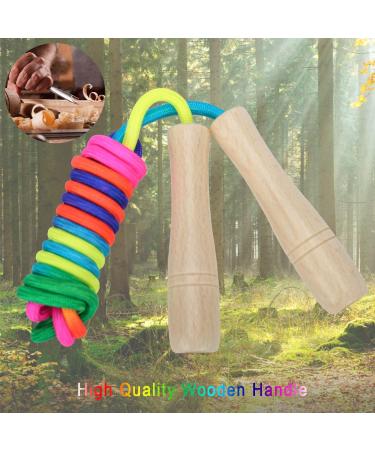 Adjustable 260 cm Skipping Rope for Kids - Wooden Handle Jump Rope for Boys & Girls - Perfect for Active Play - Buy Online on GoSupps.com