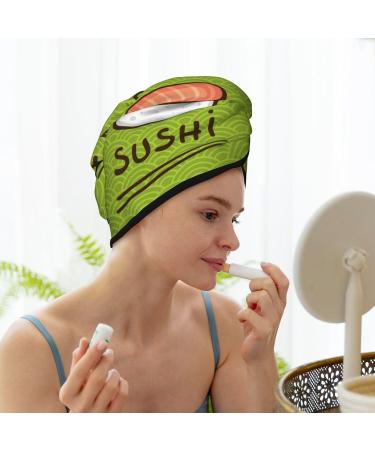 Fresh Sushi Microfiber Hair Towel Wrap - Super Absorbent Coral Velvet Quick Dry Cap for Long Curly & Thick Hair | Ideal for Women - Buy Online on GoSupps.com