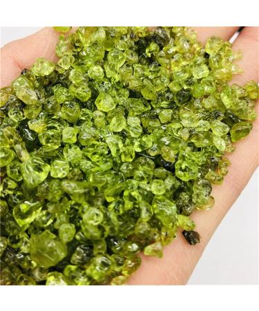 100g Natural Peridot Quartz Crystal Stone Rock Chips LuckyNatural Stones Minerals th Decoration Furnishing QINTINYIN ERBDRGAZ
