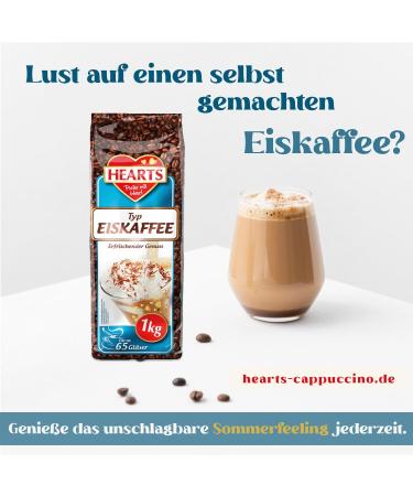 HEARTS 20 x 1kg Boxes Iced Coffee Powder Perfect for Business Customers - Summer Coffee Powder Quick Brew Ice Coffee Frappe Art Summer Drink with Fun - Buy Online on GoSupps.com
