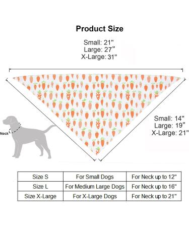 ADOGGYGO Easter Dog Bandana - Reversible Triangle Scarf for Medium to Large Dogs - Large Carrot & Rabbit Design - Buy Online on GoSupps.com