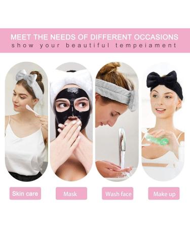 DDSHUN 3-Piece Makeup Hair Band Set | Bowknot Headbands for Yoga Spa & Sports | Elastic Hair Wraps in White Gray & Black - Buy Online on GoSupps.com