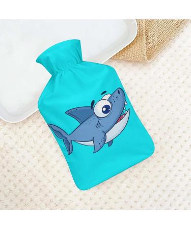 Blue Shark Hot Water Bottle with Plush Cover | Hand Warmer for Adults & Kids - 26.5x15.3cm - International Shipping Available - Buy Online on GoSupps.com