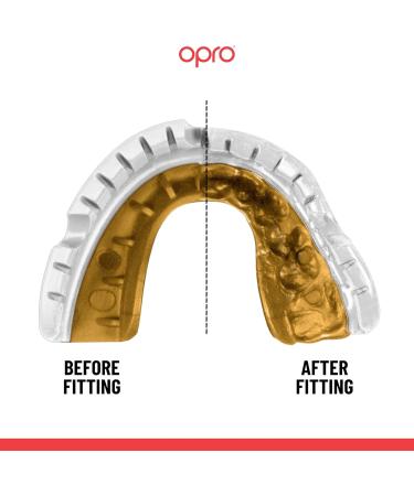 OPRO Gold Level DASS Control Mouthguard | Premium Sports Mouth Protection for Boxing Handball Martial Arts & Hockey - White - Buy Online on GoSupps.com