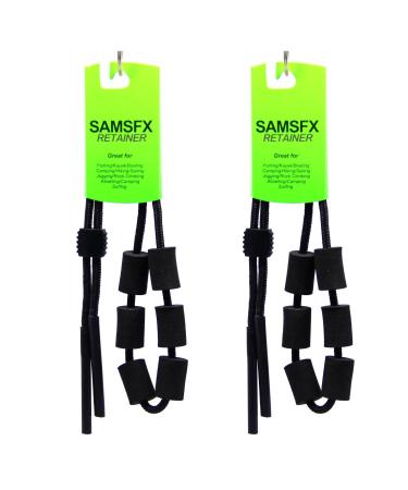 SAMSFX 2PCS Floating Eyeglasses Strap with Foam Adjustable Sports Sunglass/Eyeglass/Glasses Chain Retainer Neck Cord for Swimming Water Rafting Drift Outdoor Fishing Boating, Black