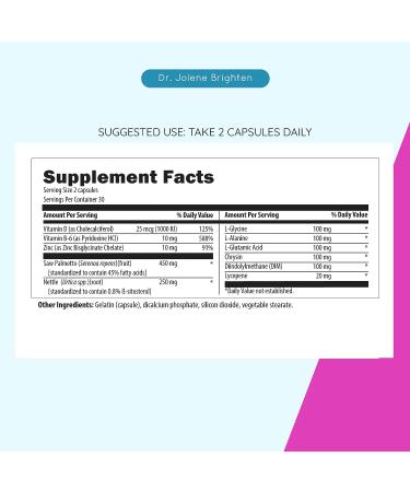 Dr. Brighten Saw Palmetto Plus - Women's Natural Dietary Supplement for Hair Loss, Acne, and Oily Skin - Buy Online on GoSupps.com