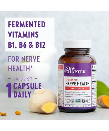 New Chapter Nerve Health Supplement - 3-in-1 Support with Vitamin B1, B6, B12 - 30ct - Buy Online on GoSupps.com