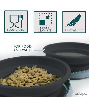 Travel Set: Foldable Dog Bowls & Water Bottle for On-the-Go - Gray | Essential Travel Accessories for Pets & Puppies - Buy Online on GoSupps.com