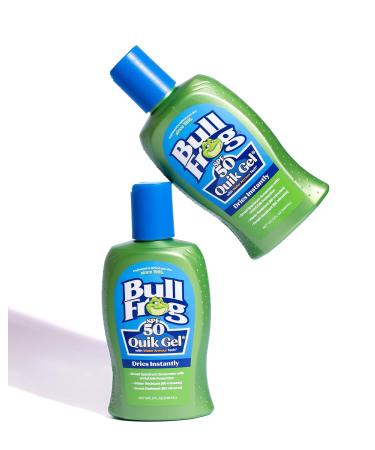 Bullfrog Quik Gel Sunscreen SPF 50 | Oxybenzone & Octinoxate Free | Broad Spectrum Moisturizing UVA/UVB, 5oz, 2 pack - Buy Online on GoSupps.com