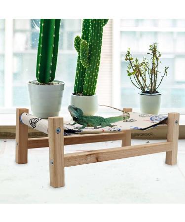 Wooden Reptile Hammock Swing for Bearded Dragon & Gecko - Tower Pattern Lizard Bed - Buy Online on GoSupps.com