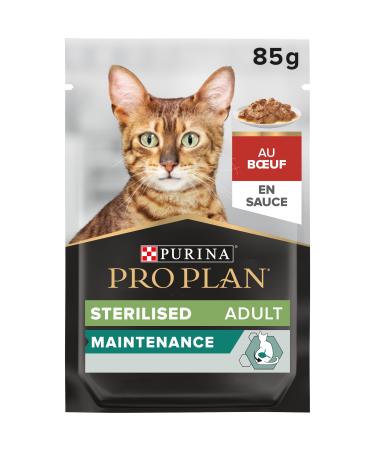 PURINA PRO PLAN | Sterilised Nutrisavour | Beef Tenders in Gravy | Cat | 85g Fresh Pouches | Pack of 26