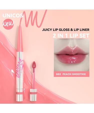 Unicos Dual-Side Lip Plumper Gloss - Fruit Flavored Moisturizing Vegan & Cruelty-Free - Peach Smoothie 0.09 oz - Buy Online on GoSupps.com