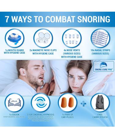 Premium Anti Snore Devices Kit | Mouth Guard, Nasal Strips, Nose Vents, Clips, Ear Plugs + Hypnosis Recording & Ebook | Stop Snoring Aids for Men & Women - Buy Online on GoSupps.com