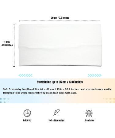 WESTEND CHOICE Extra Wide 11cm Stretchy Headband in White - Unisex Soft Hairband for Yoga & Active Lifestyle - Buy Online on GoSupps.com