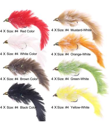 Wifreo 32pcs Conehead Zonker Streamers Fly Fishing Bunny Lures - Size 4 for Trout Bass Pike | Assorted Streamer Flies - Buy Online on GoSupps.com