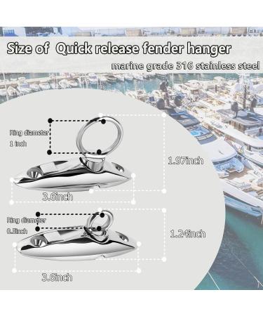 Quick Release Fender Hanger 316 Stainless Steel | Pack of 2 | Marine Pontoon Boat Top Hinges Swivel Side Mount Hinges - Buy Online on GoSupps.com