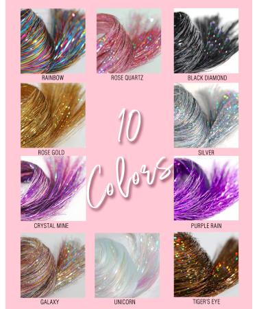 6 Pcs Clip in Hair Tinsel Kit - Galaxy Glitter Tinsel Extensions 19.6 Inch - Heat Resistant Fairy Sparkle Strands - Perfect for Festivals, Parties - Women, Girls, Kids - Buy Online on GoSupps.com