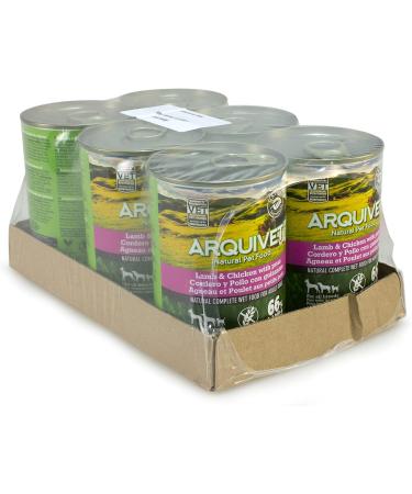 ARQUIVET Pack 6 units - Adult - Lamb and Chicken with peas and salmon oil - 400 g - Wet food for dogs - For adult dogs All Breeds - Buy Online on GoSupps.com