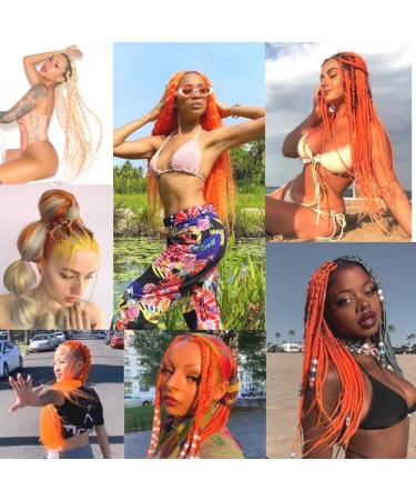 YDDM 32 Inch Pre-Stretched Braiding Hair Extensions - 6 Packs Orange Jumbo Braids for Artful Hairstyles - Buy Online on GoSupps.com