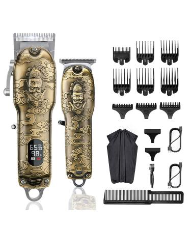 RESUXI Mens Hair Clippers and Trimmers Set Professional Cordless Barber Clippers Beard Trimmer Hair Cutting Kit Barber Accessories for Men Grooming Haircut Kit USB Rechargeable Adjustable