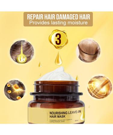 Hydrating Repairing Leave-In Conditioner Cream Hair Mask Leaves Hair Visibly Healthier Strengthened (M 2PCS) M 2pcs - Buy Online on GoSupps.com